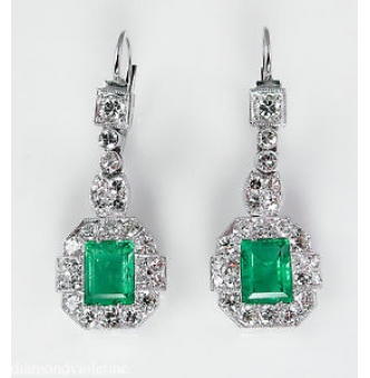 Antique emerald drop deals earrings